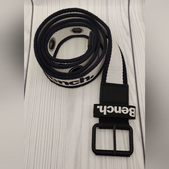 Bench Black & White Men's Belt Uniusex Womens o/s - Picture 2 of 14